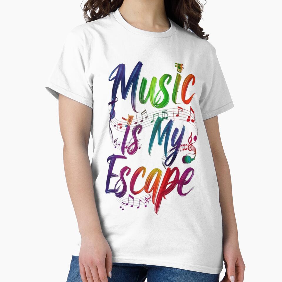 Vibrant Typography: Music Is My Escape by DesigntshirtWB