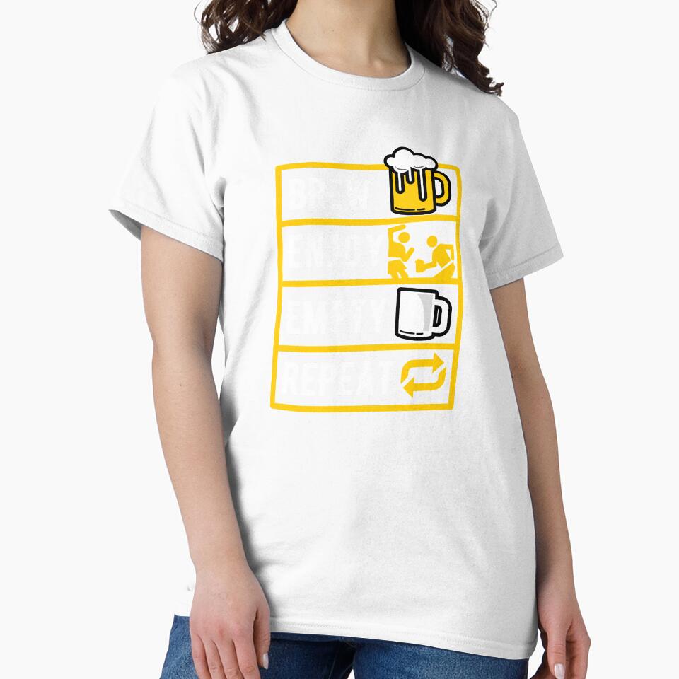Beer Lover BEER Brew Enjoy Empty Repeat Gift Idea by haselshirt