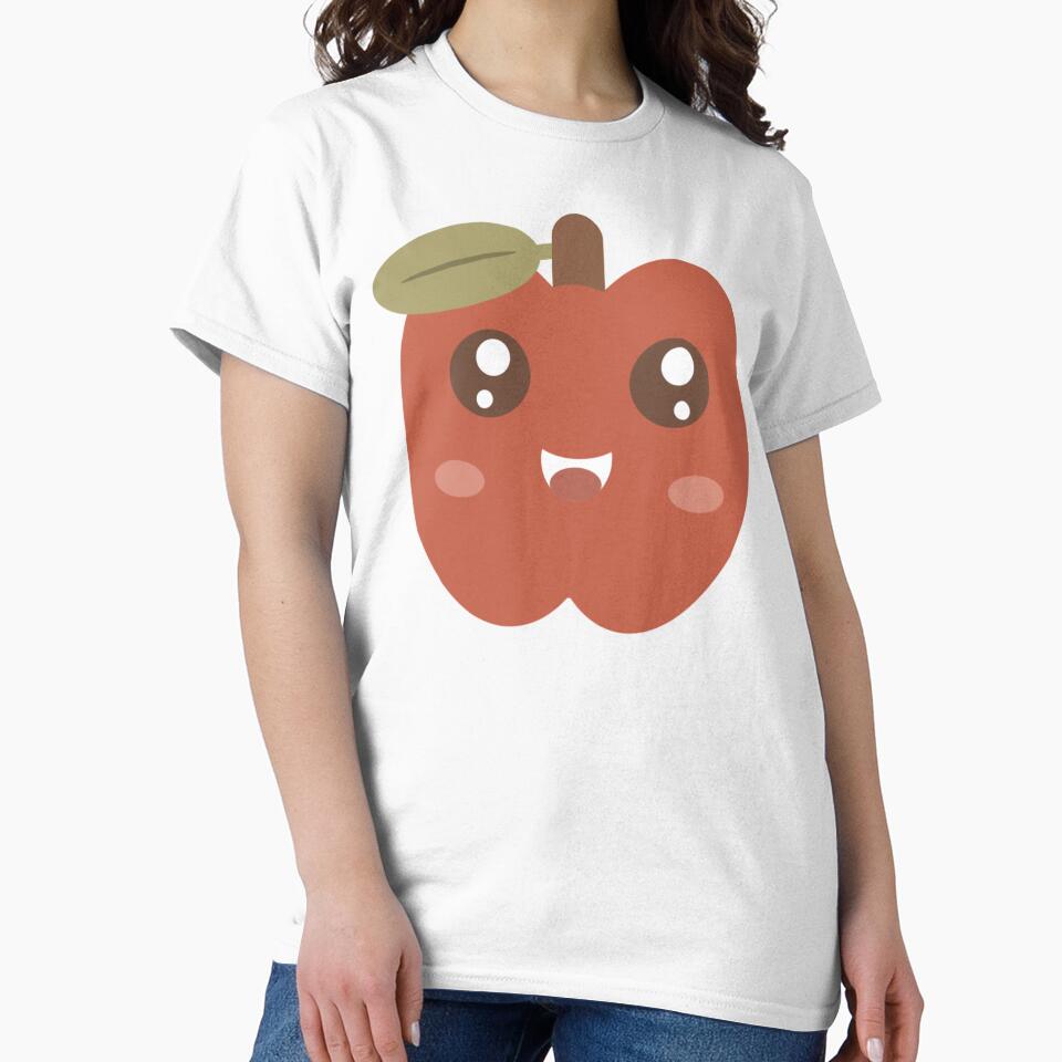 Cute Kawaii Cartoon Apple - Adorable Fruit Illustration by Shape Snip Studio