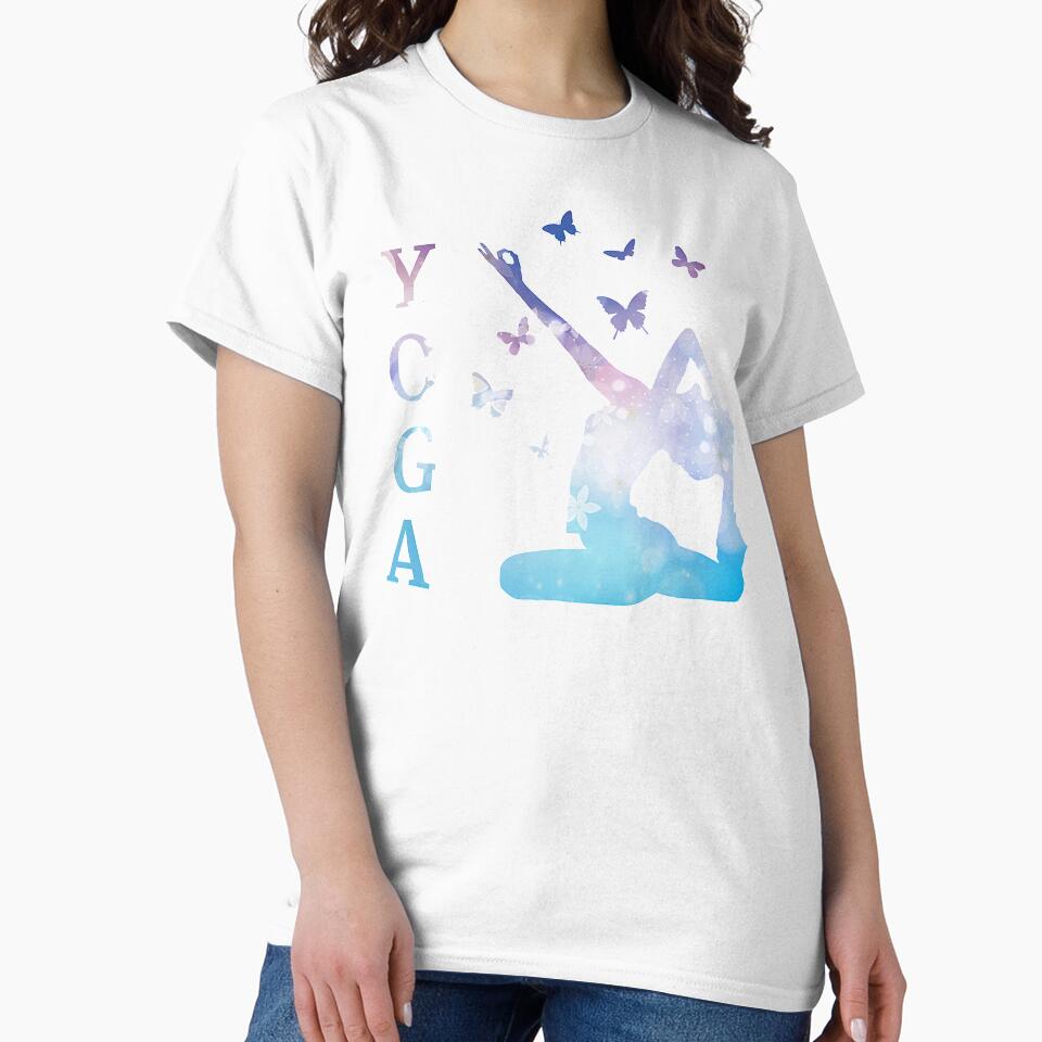 Beautiful Yoga Pose With Butterfly's by ClothingSimple