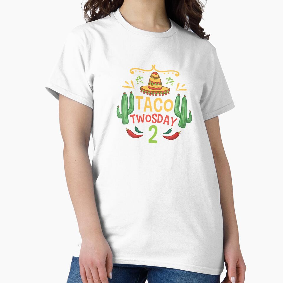 Tacos Cactus Taco Twosday 2 Birthday Gift by haselshirt