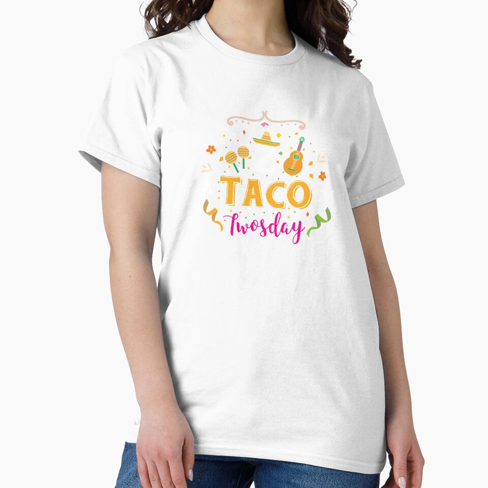 Tacos 2 Taco Twosday Sombrero Birthday Gift by haselshirt