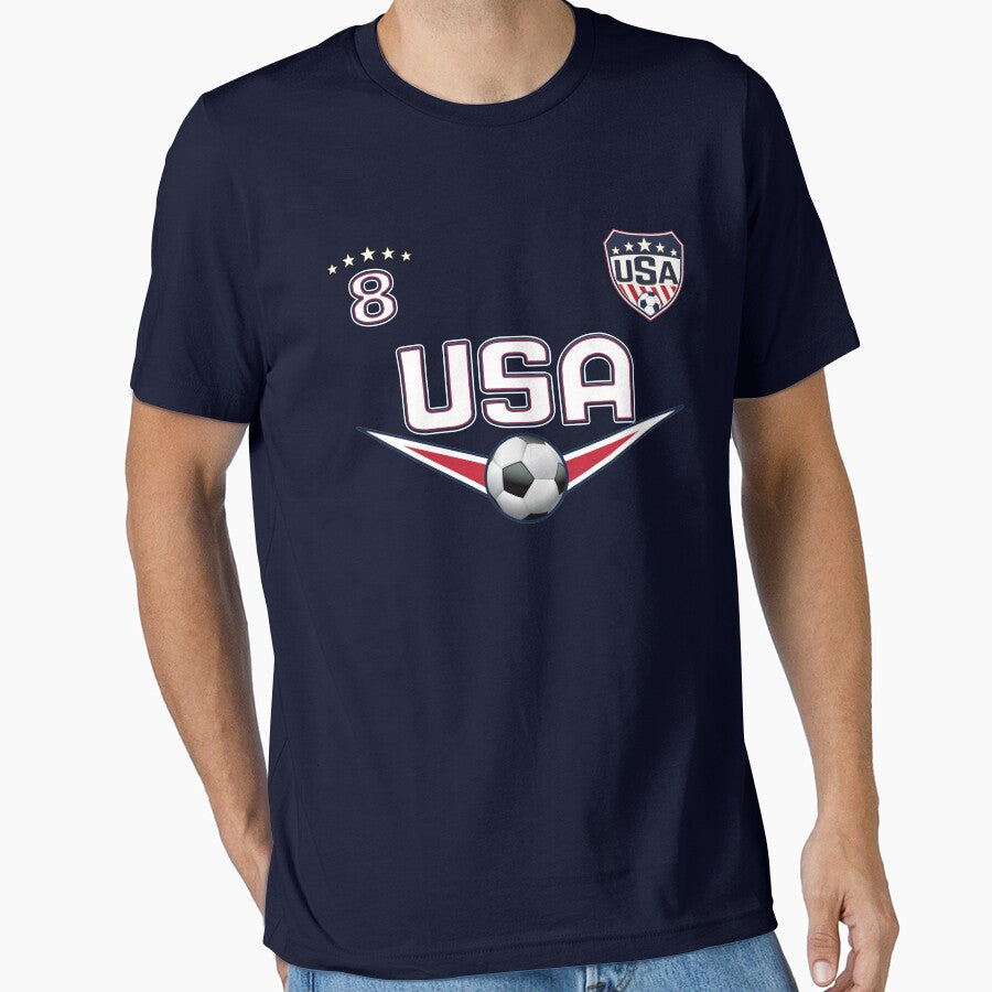 USA Soccer T shirt with Number 8 by fermo