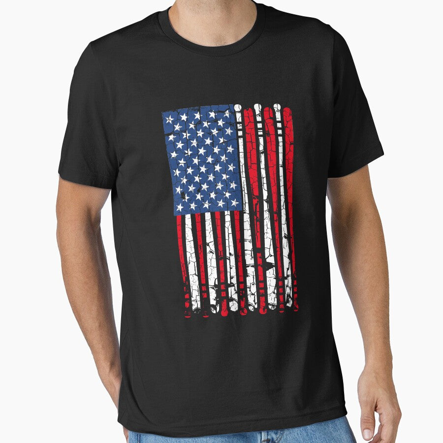 Baseball Vintage American Flag by teebytes