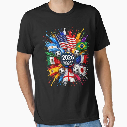 2026 Soccer World USA Flag Burst Fan Tee by Juansustait