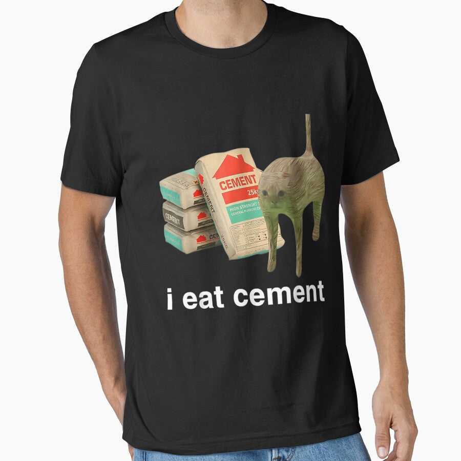 I Eat Cement Cursed Cat Funny Oddly Specific Meme by TobieHatfield