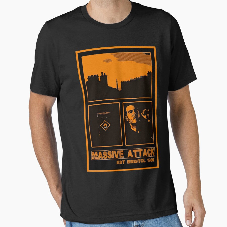 MASSIVE ATTACK BRISTOL COLLAGE PRINT ORANGE by Campbell0395