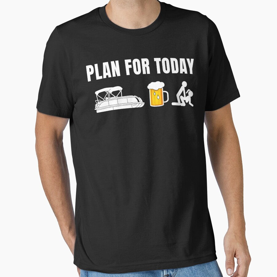 Funny Plan for Today Boating Beer by Starry Night Creative Art