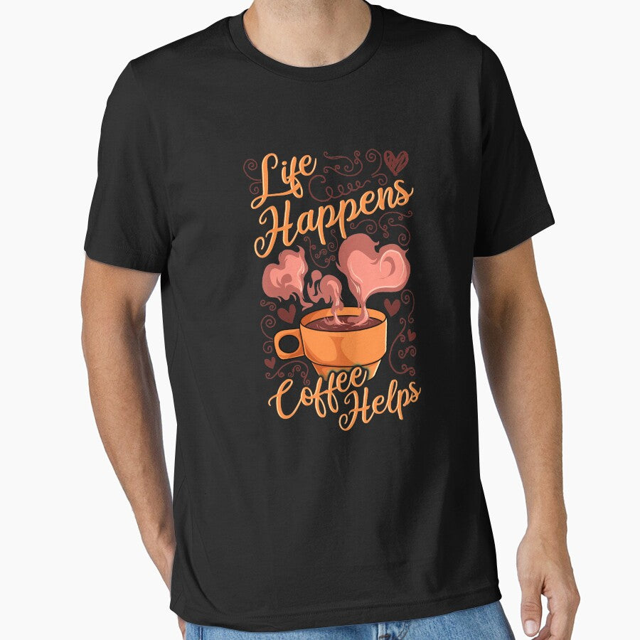 Funny Life Happens Coffee Helps Caffeine Addict by perfectpresents