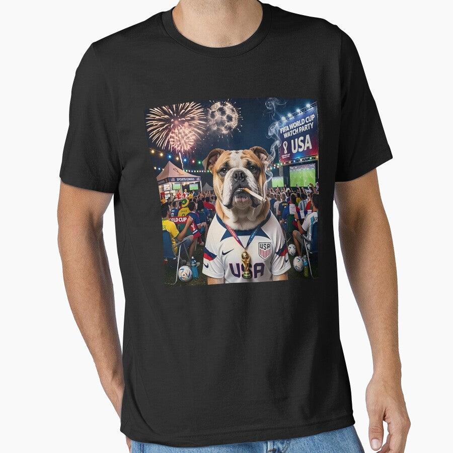 USA Bulldog World Cup 2026 Patriotic Soccer Fan by KAWKAW-DRHM