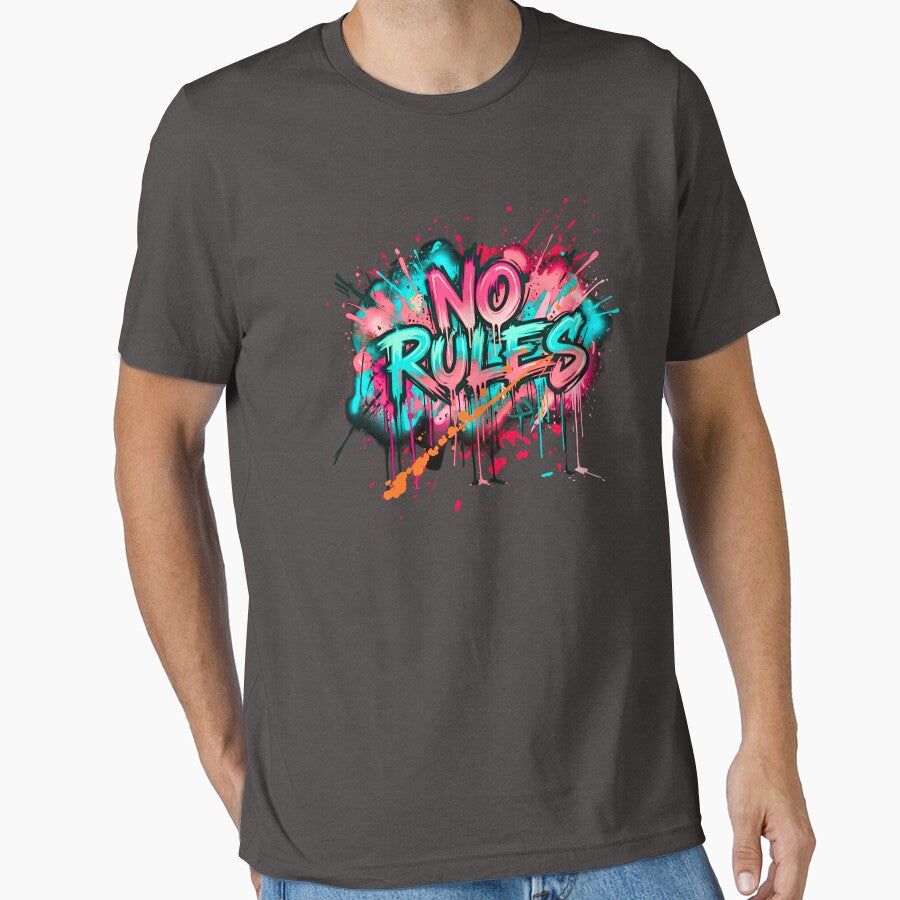 No Rules- Street Vibes Graffiti Art T-Shirt by typoinspired