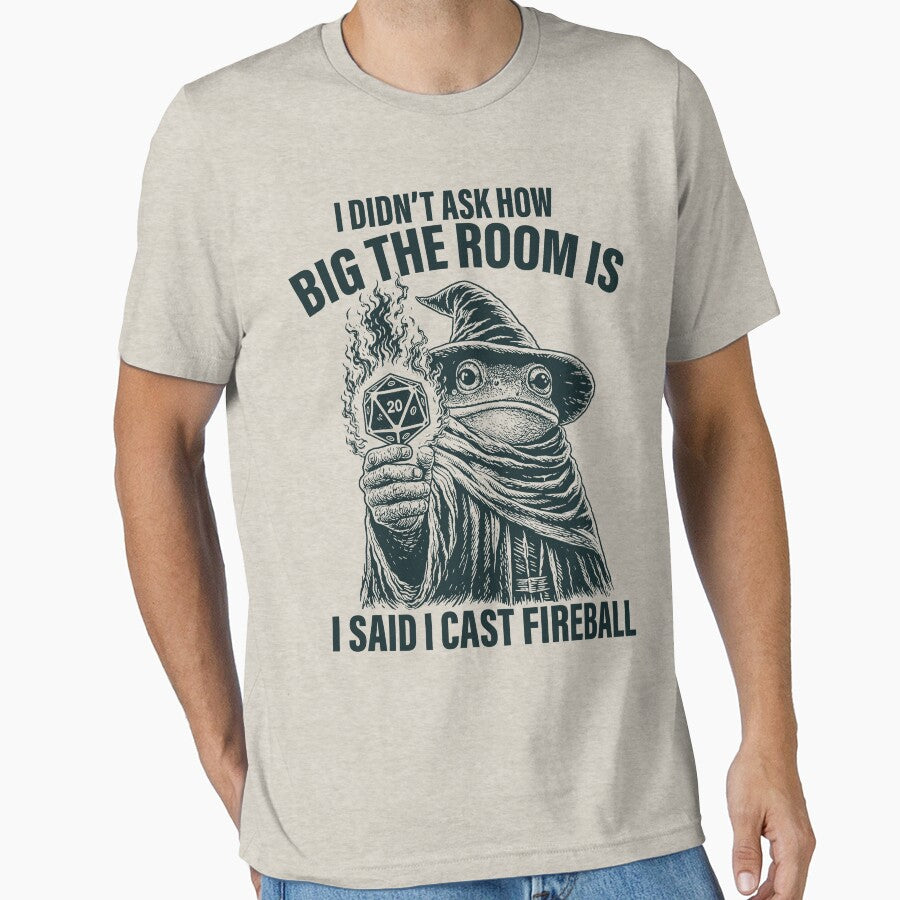Vintage Dungeons and dragons Cast Fireball, Funny Wizard Frog Meme by RandyHaskins