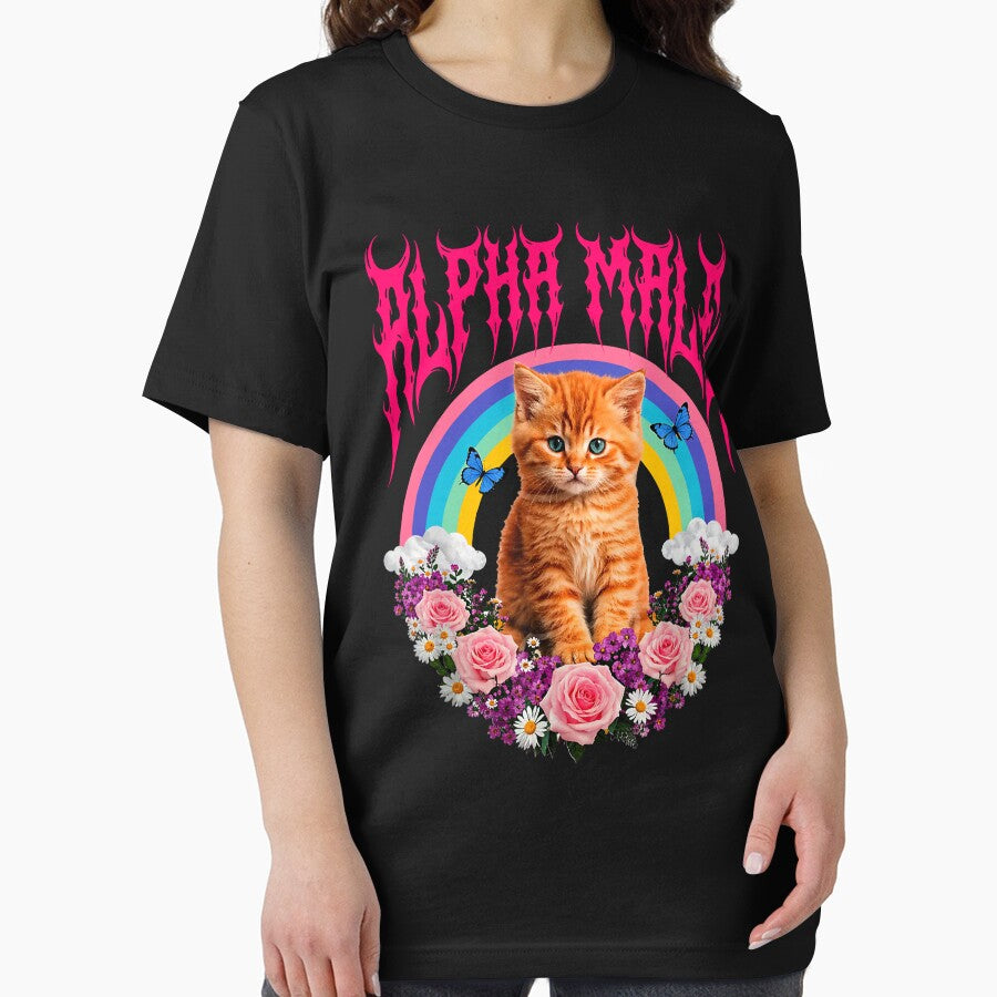 Alpha Male Funny Kitten Rainbow Floral Cat Meme Cat Lovers by b3ida-zl