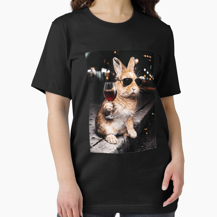 Funny Rabbit Sunglasses Wine Drinker Animal by SanTiOmal