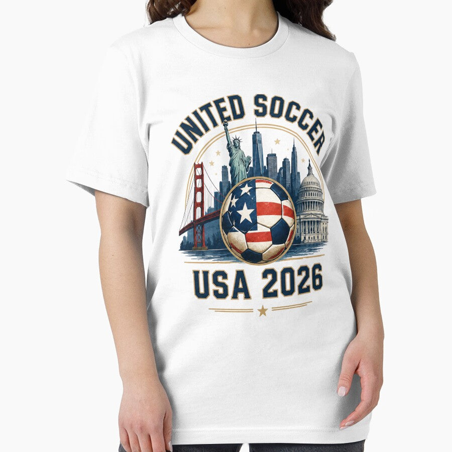 United States Soccer Fan 2026 City Skyline by YIDOX