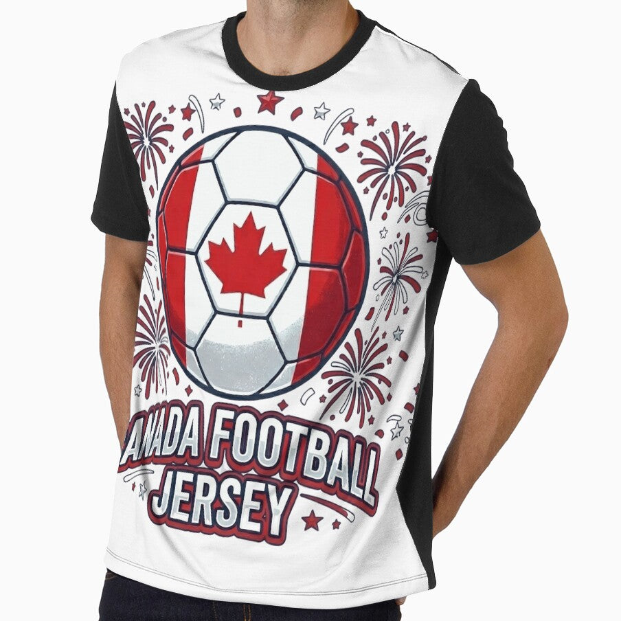 Canada Football Jersey Soccer Fan Patriotic Fireworks Graphic by Basma Designs | Funny Shirts, Stickers & Mugs