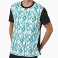 turquoise and white bright floral pattern by fuzzyfox