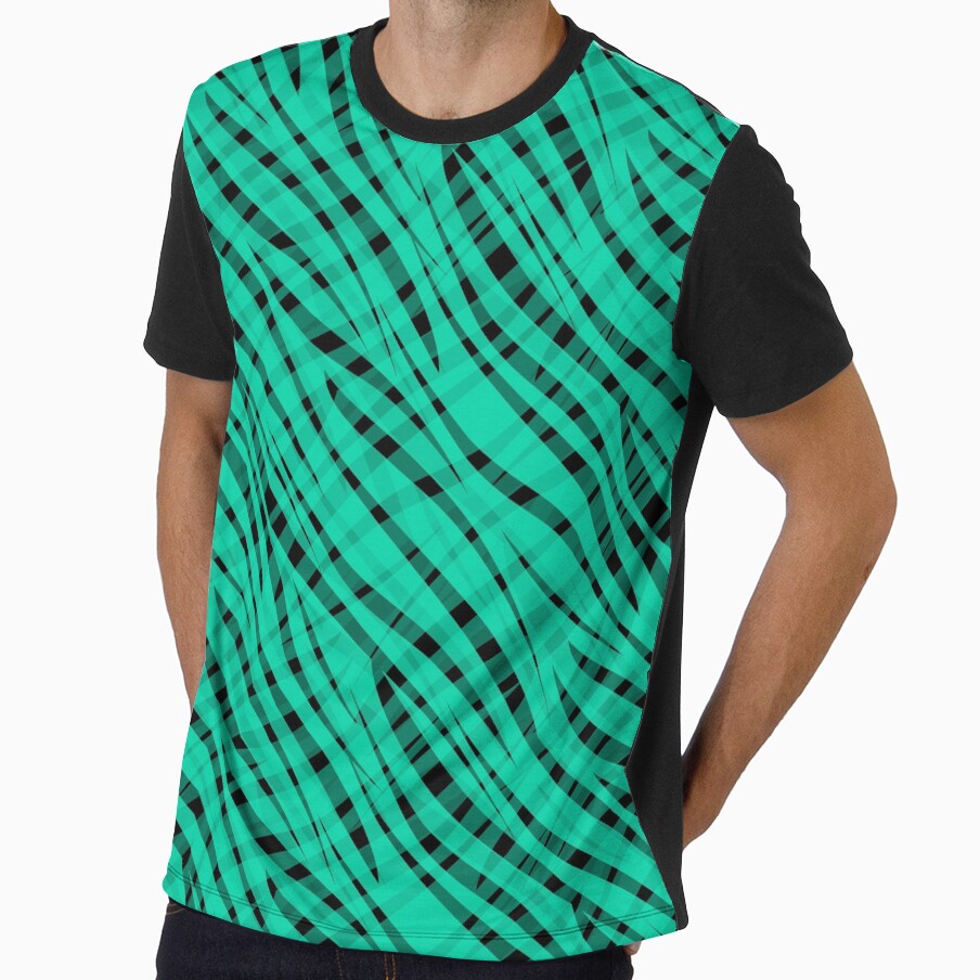 Green turquoise tiger abstract print by fuzzyfox