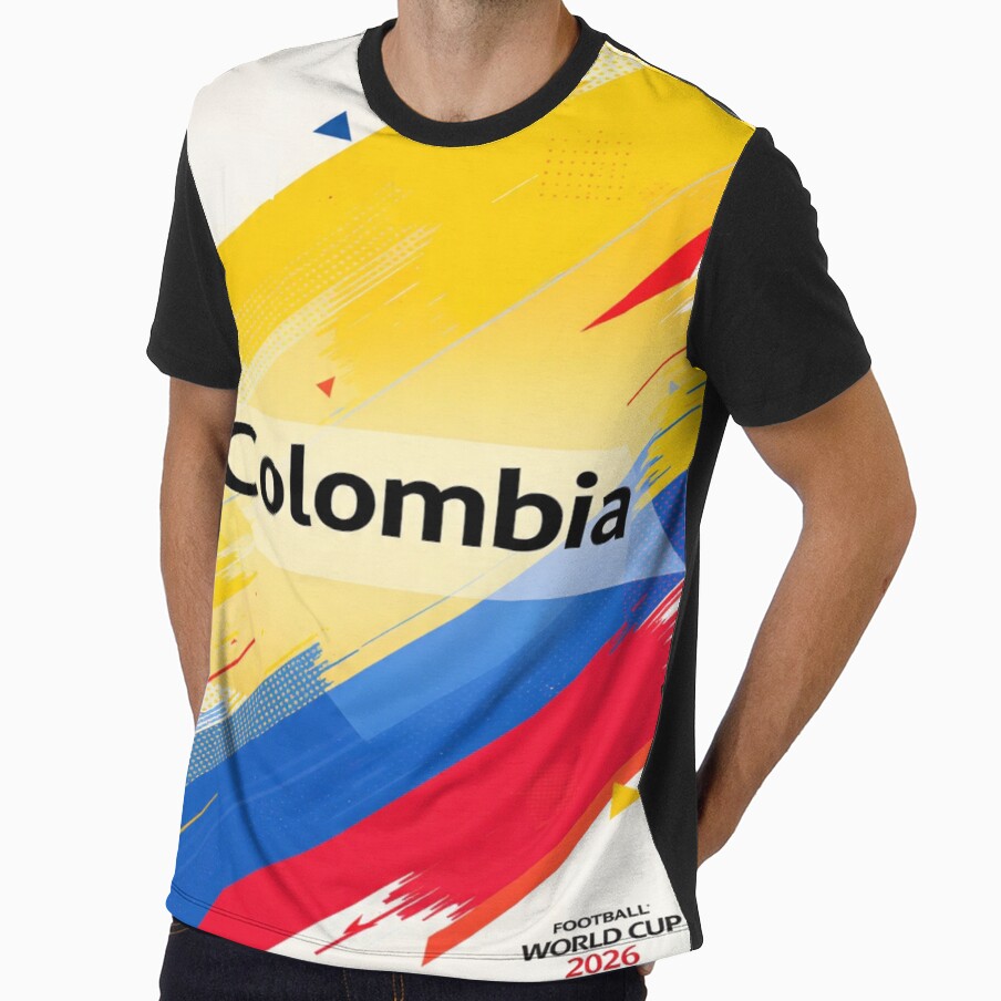 Colombia Football 2026 Geometric Tee by jackbermess