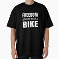 Freedom Starts With A Bike - Typography Bike Quote by ChainPower