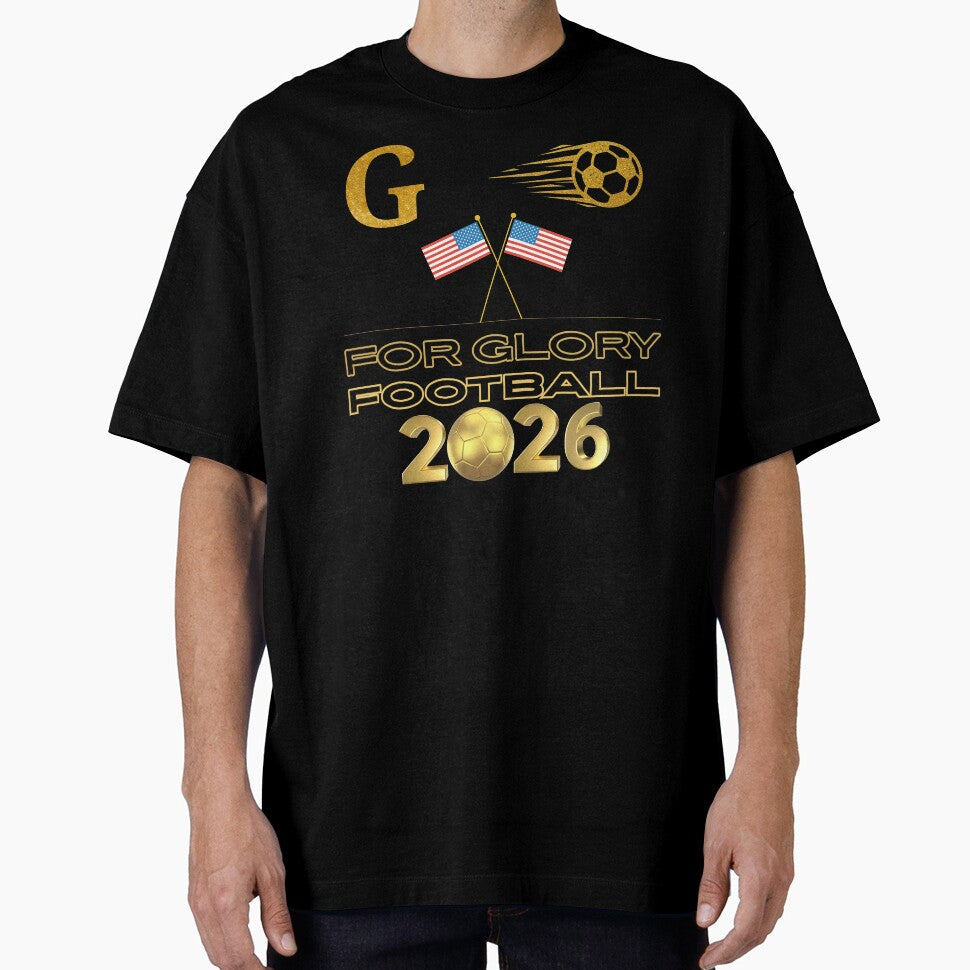 For Glory Football 2026 USA Gold Soccer Fan Design American Flag Sports Tournament Shirt by Art IN Pack