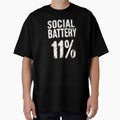 Funny Social Battery 1% Introvert Humor Design by AGawas