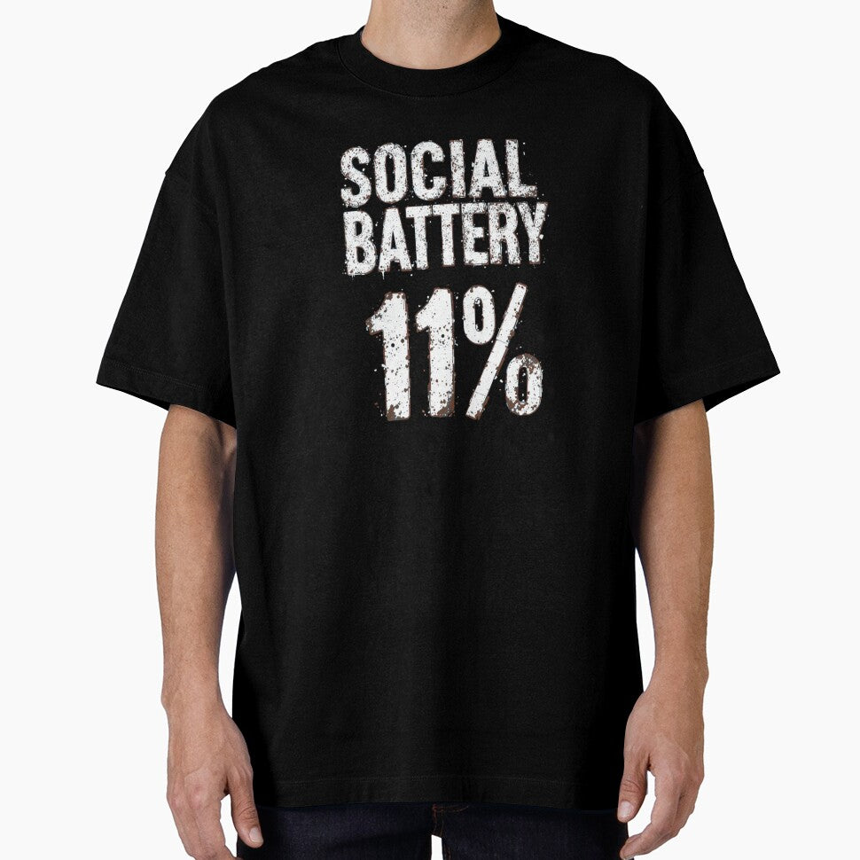 Funny Social Battery 1% Introvert Humor Design by AGawas