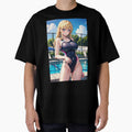 Blond Hair Anime Girl in School Swimsuit by kenvel