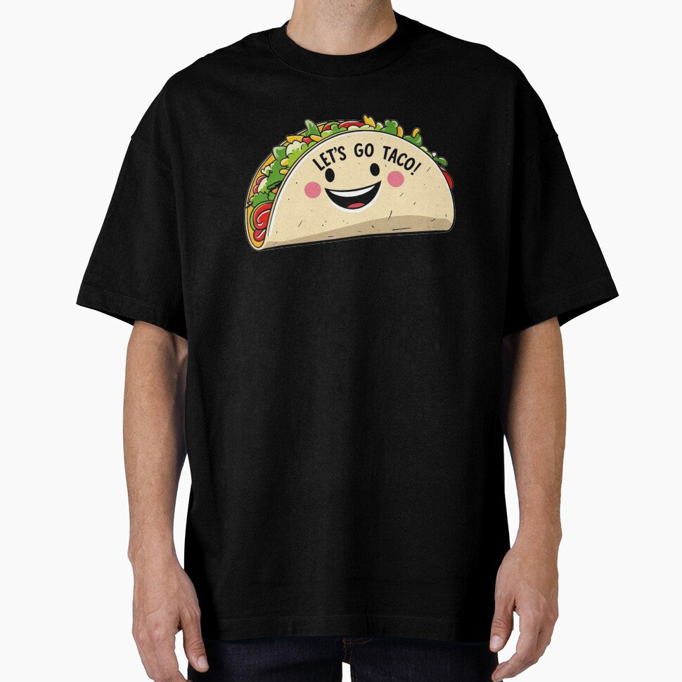 Let’s Go Taco! Cute Smiling Taco Face – Funny Food Pun Design by Dokak Shop