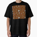 Cartoon Man heart abstract seamless pattern brown version by Yana Mustafina | Boho Soulful Designs
