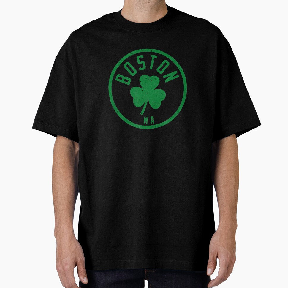 Boston Basketball Shamrock Massachusetts Vintage by deshaziorrobin