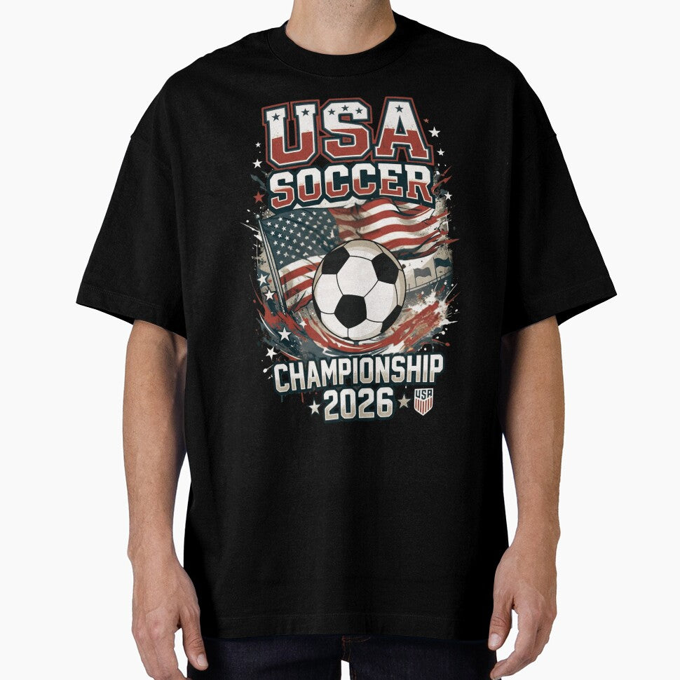 USA Soccer Championship 2026 Vintage Patriotic Football Design by MeowTouch Art