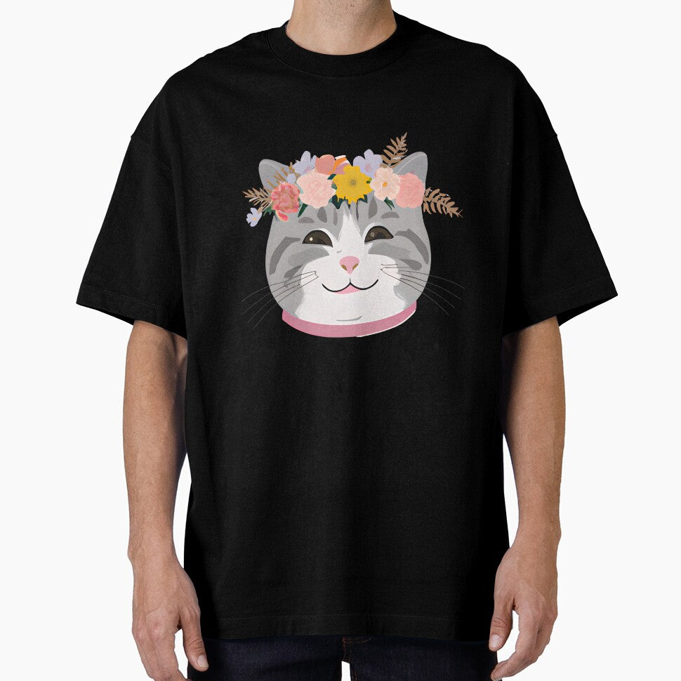 Cute Cat Meow with crown floral vintage by BOHOVIN