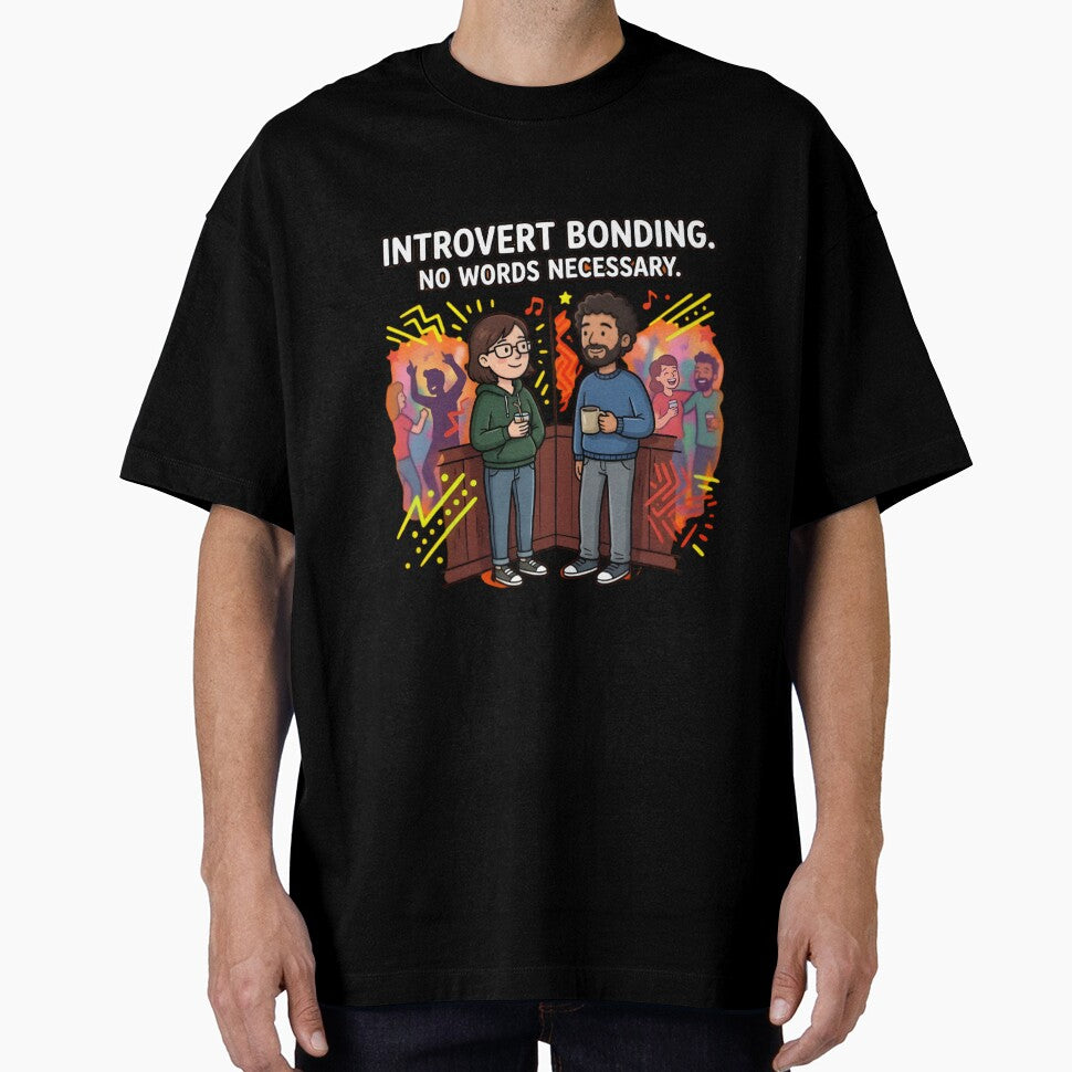 Introvert Bonding No Words Necessary Funny Dark Humor by RawInkCo