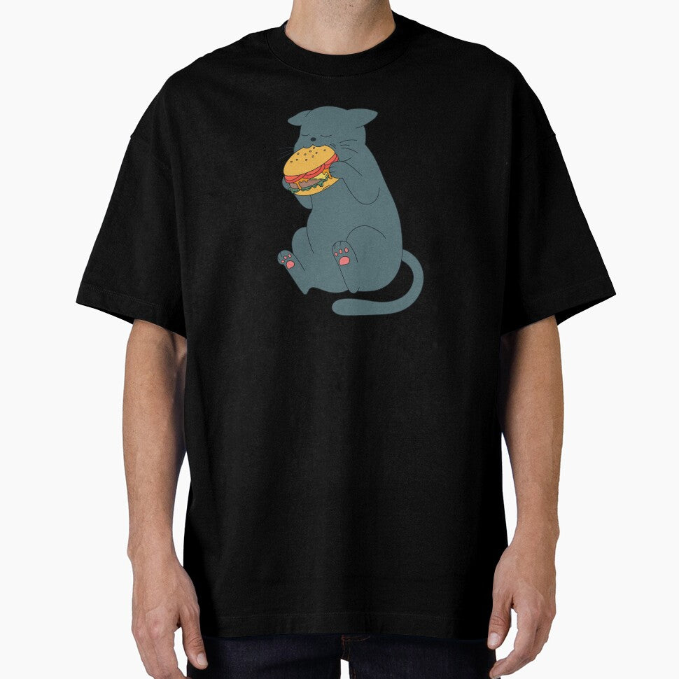 Cat Eating Burger by Pixelish