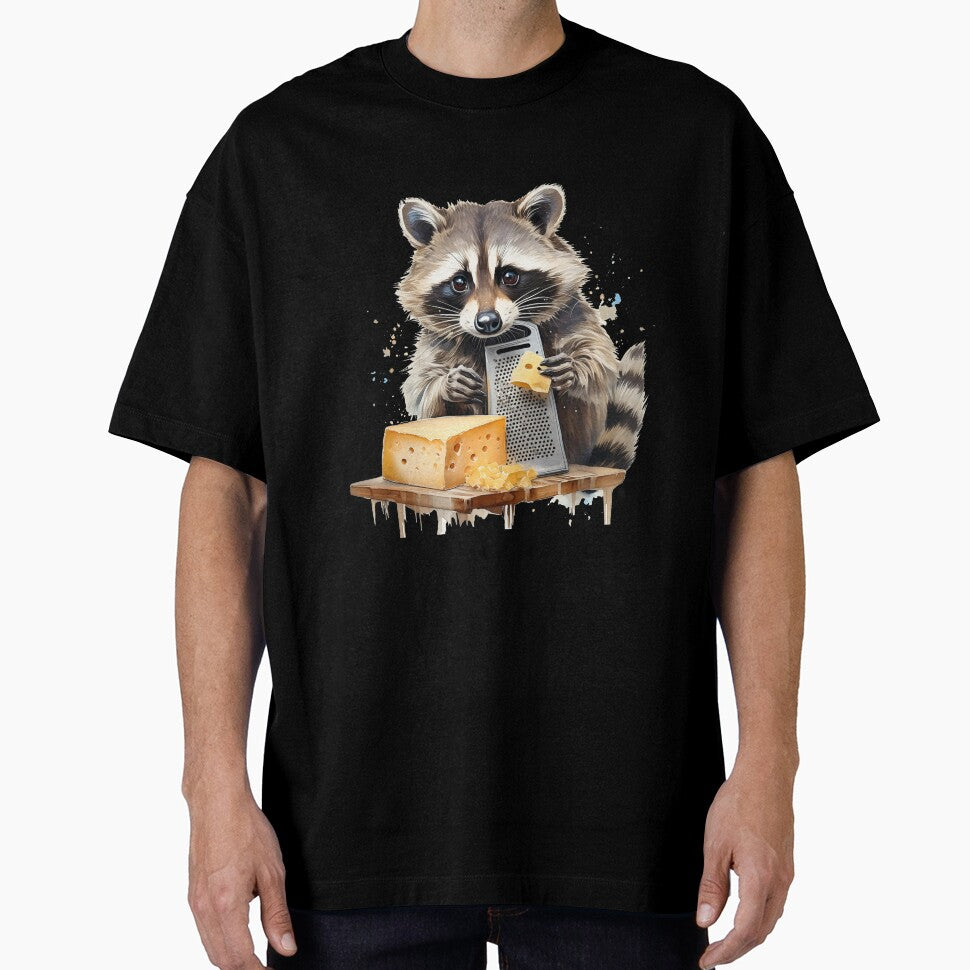 Racoon and cheese grater, funny art, cheese by Eamornia