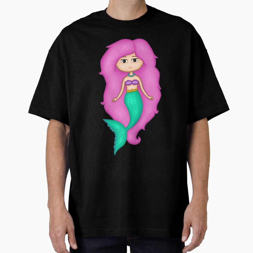 Adorable Mermaid With A Precious Face Drawn in The Kawaii Style - Perfect For Decorating Baby's Nursery by CreativeCranium