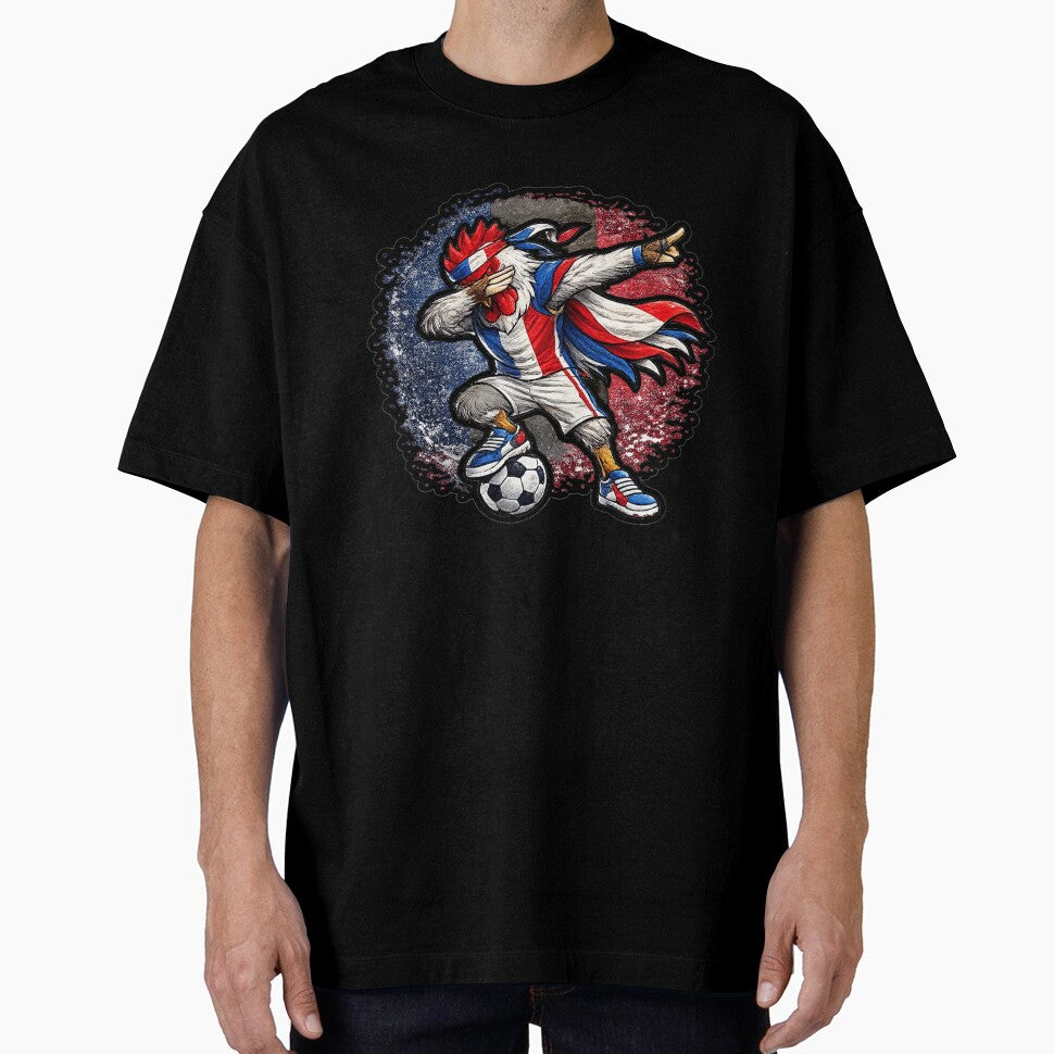 Dabbing rooster Soccer Vintage France Flag by QuiteOrbit