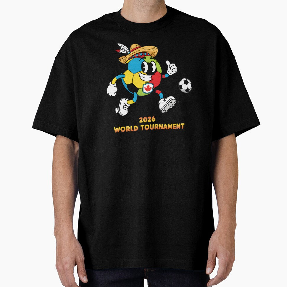 Retro World Cup 2026 Mascot T-Shirt - 90s Cartoon Football Fan Tee - North America Game Day Apparel by Lukzol
