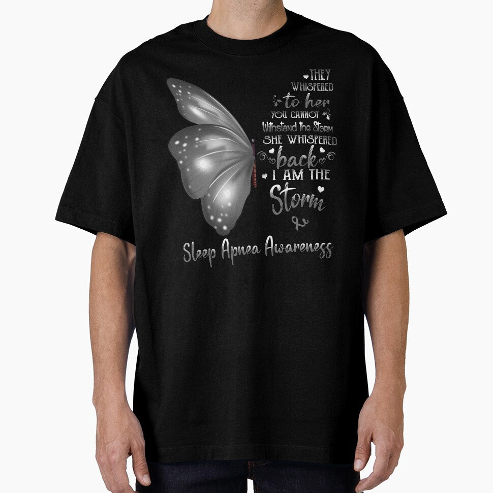 She Whispered Back I Am The Storm Sleep Apnea Awareness Butterfly by frechettee