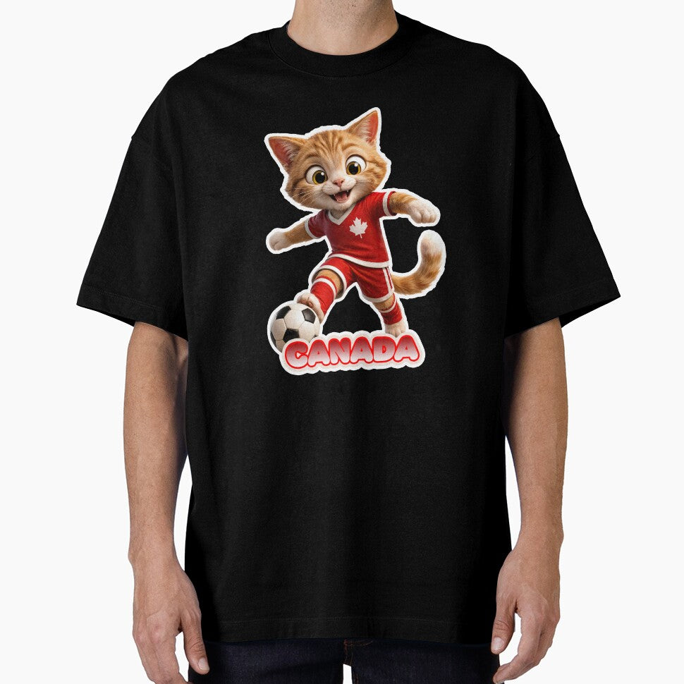 Sticker - Decal - Canada Soccer Cat: Playful National Spirit by ForeverPrintsOK