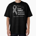 In This Family Nobody Fights Alone Sleep Apnea Awareness Feather Ribbon by frechettee