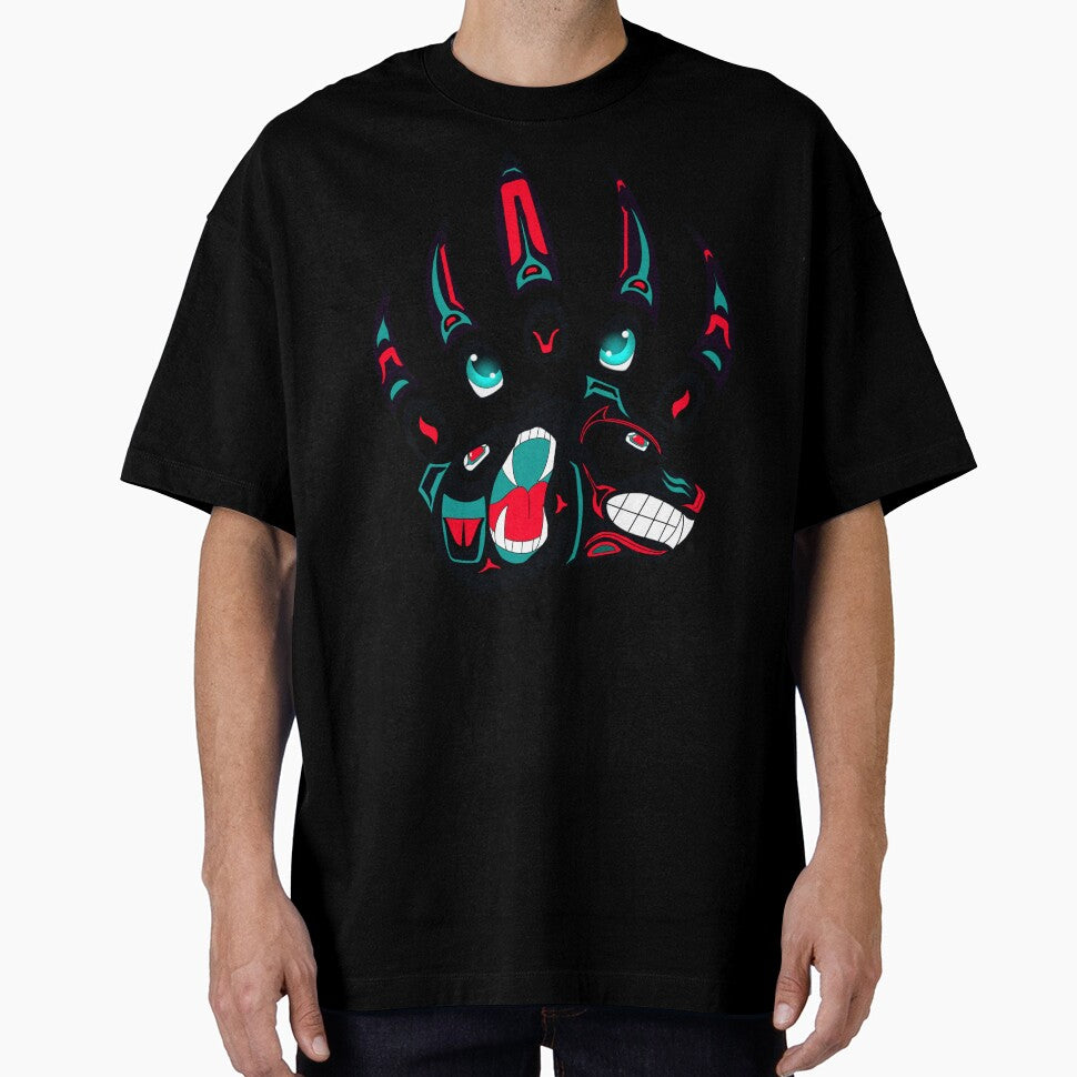 Tlingit Wolf and bear claw (Black) by RobsArtwork