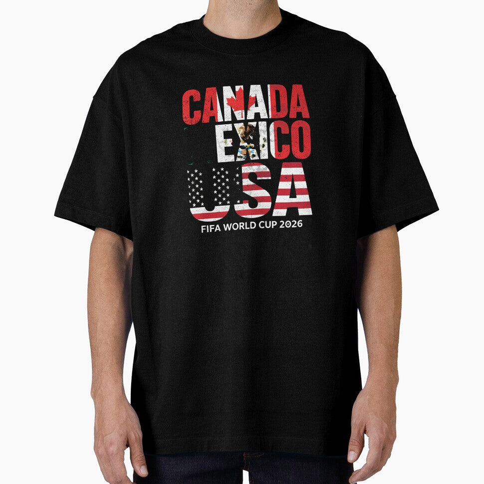 United 2026 World Cup - Canada, Mexico, USA Flags T-Shirt_83138002 by gidget-gadget