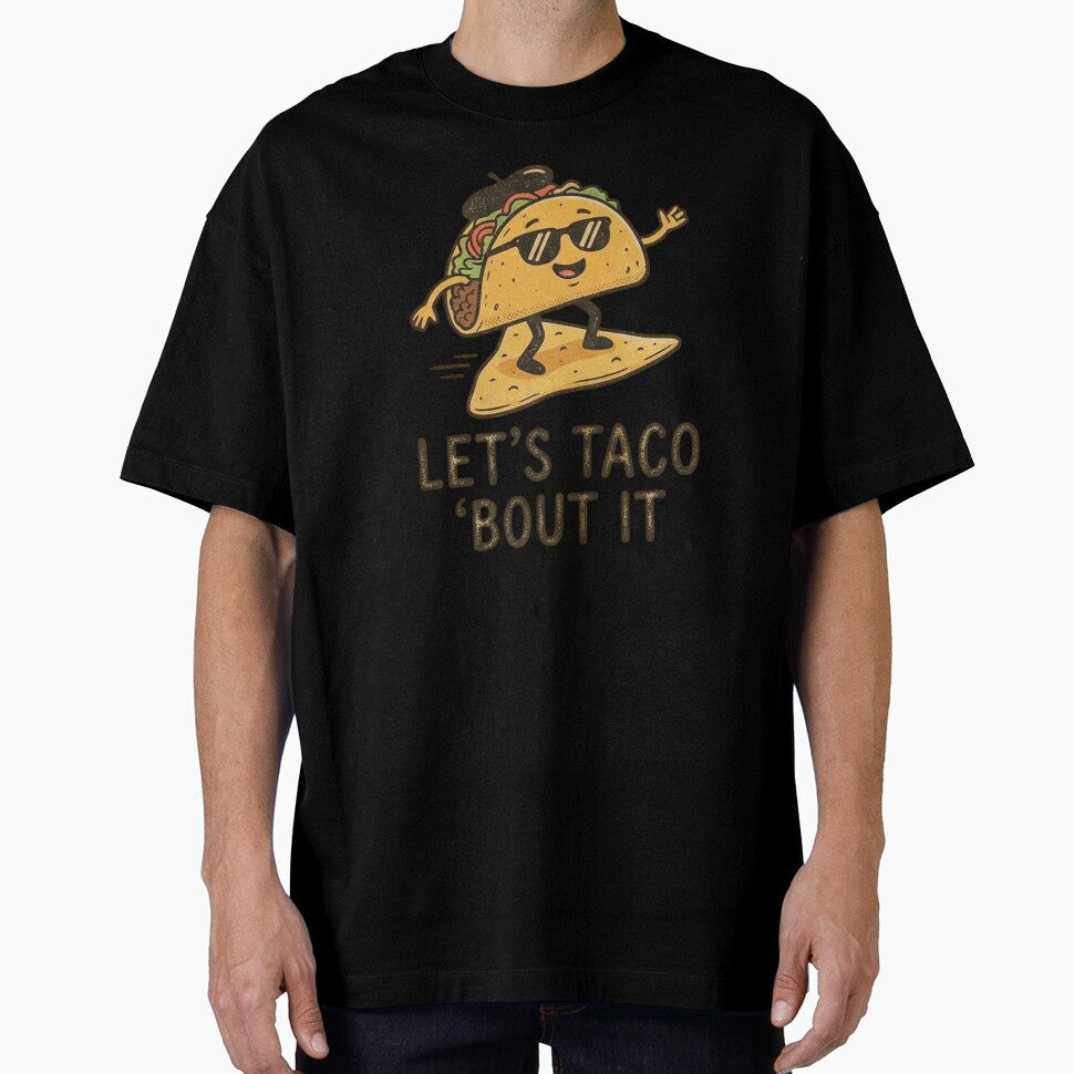 Let’s Taco ’Bout It — Funny Taco Pun Party Design by Afridi Art House