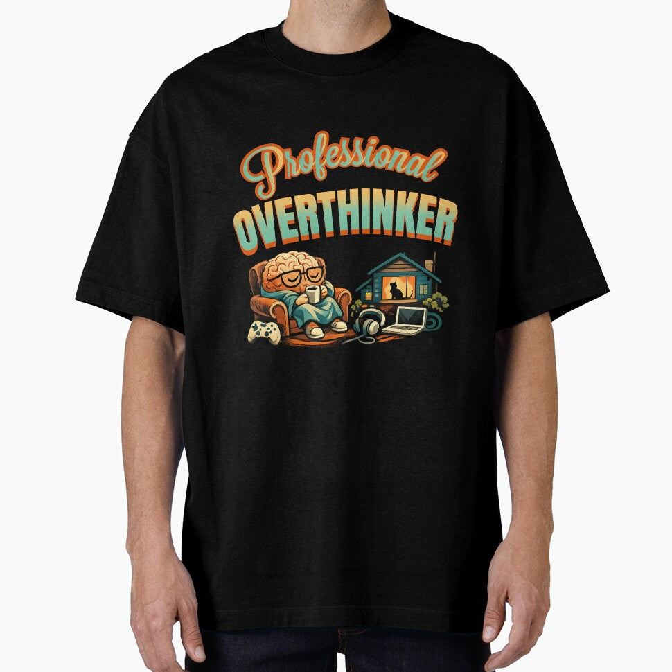 Professional Overthinker Funny Introvert Humor Overthinking Meme Design by Nubrixa-Studio