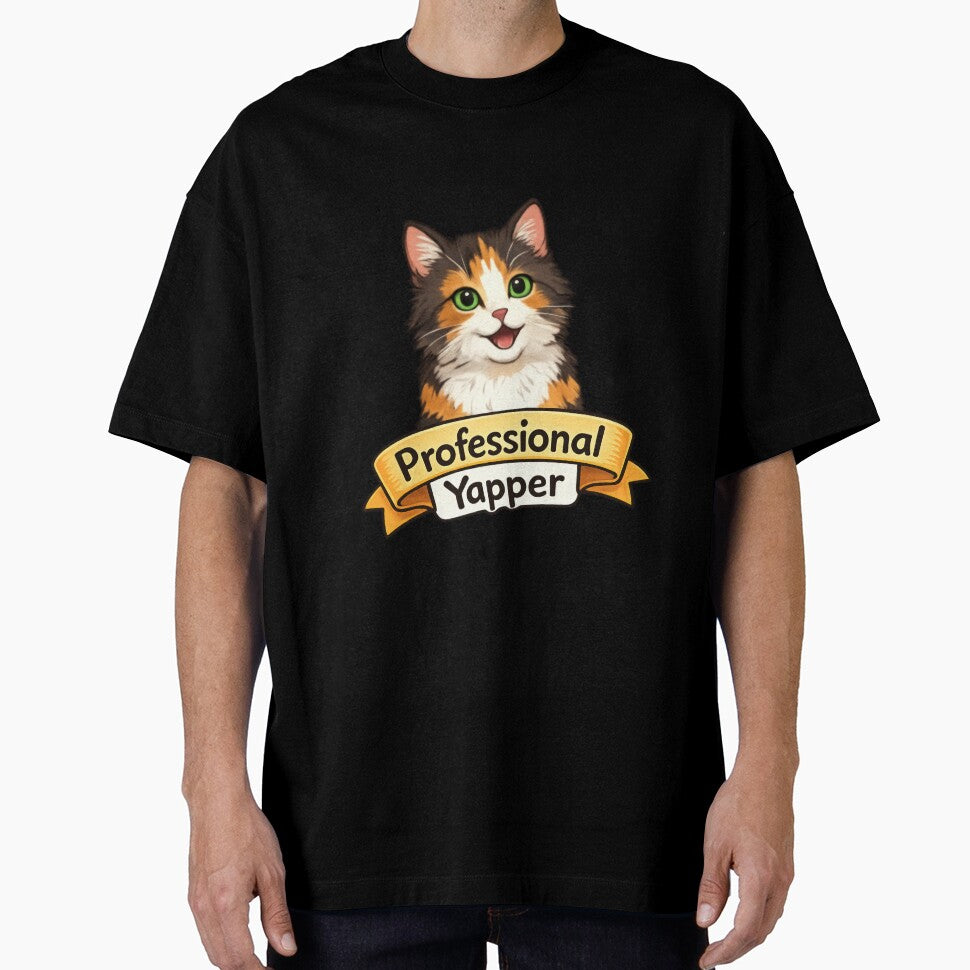 Professional Yapper: Cute Calico Cat Talking Art by MalisoStickers
