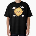 Kawaii Happy Sun Cute Sunshine Smiling Face Clouds Sparkle Summer Sticker Art by Cosmic Zodiac Studio