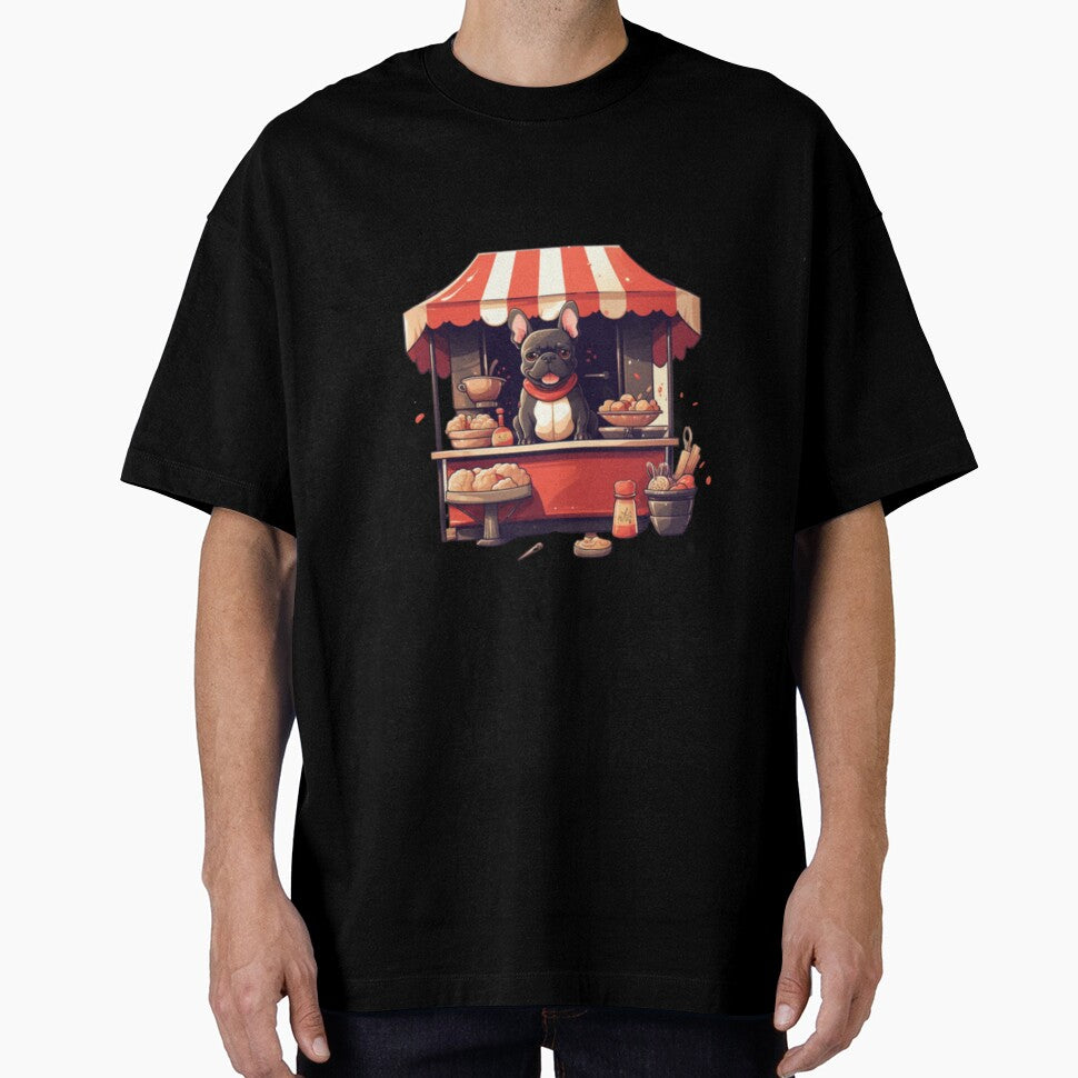 Frenchie Selling Food at a Food Stand by PetsEnough