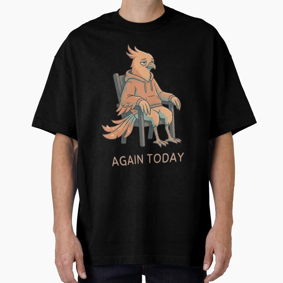 Again Today Phoenix Shirt – Minimal Tired Mood Vintage Style Tee by Mythic Ink Studio